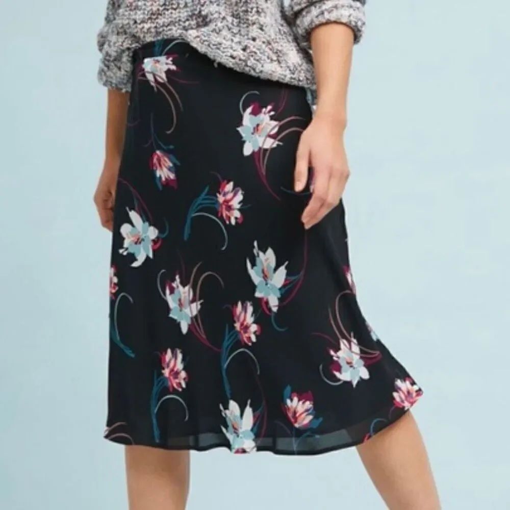 Anthropologie w5 Lillium floral ruffle detail skirt medium